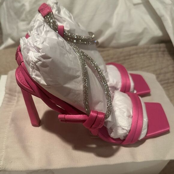 Jonathan Simkhai Cassie Crystal Strappy Sandals, Pink Size 38 New in Box $595 - Picture 10 of 14